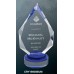 Diamond Crystal on Blue & Clear Round Base